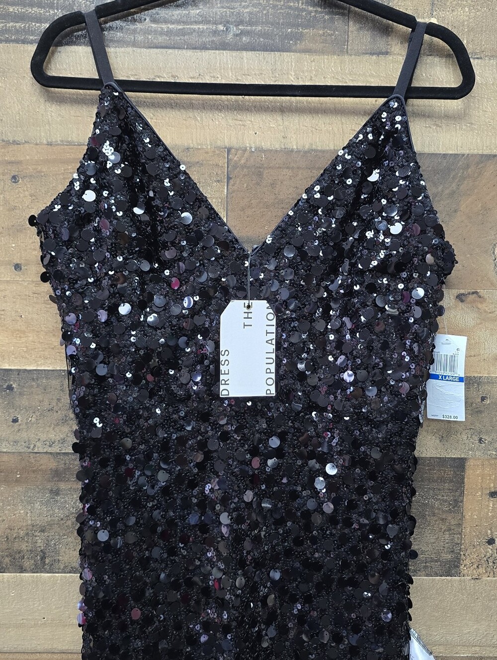 Dress the Population Black Sequin V-Neck Jumpsuit Gown - Picture 7 of 16